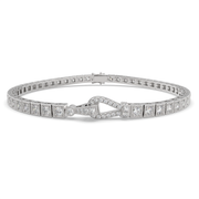 Amaryllis Round Cut Diamond Tennis Bracelet Buckle Clasp (2 ctw) - Nivetta